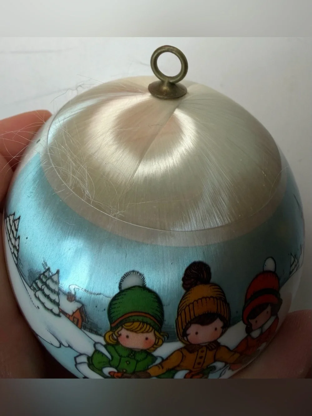 JOAN WALSH ANGLUND•Christmas 1980- satin ball ornament-